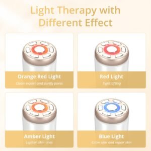6 in 1 RF Microcurrent Facial Device, Homeuse Skin Tightening Rejuvenation Facial Massager Face Lifting Skin Care Tool for Reduce Wrinkles,Skin Care,Light Therapy,Anti Aging Device,Unisex Gift