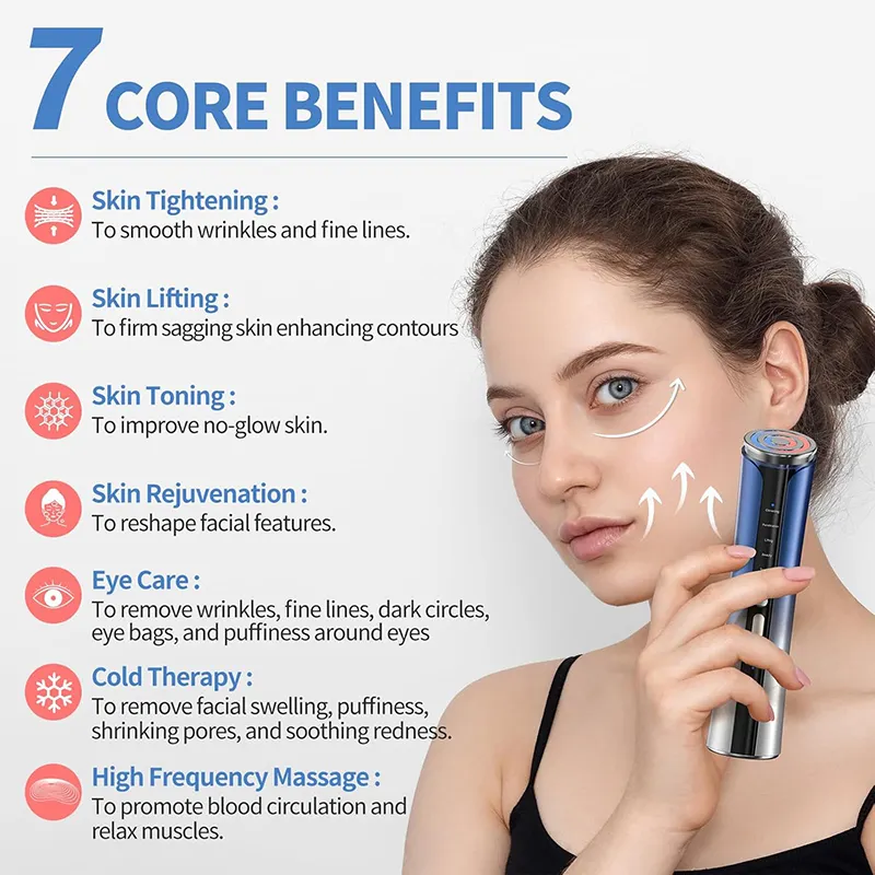 D3 Texet Microcurrent Facial Device, Facial Massager, Home Use Skin Tightening Machine Light Therapy for Face Eye Neck Lifting 6 in 1 Skin Care Tool